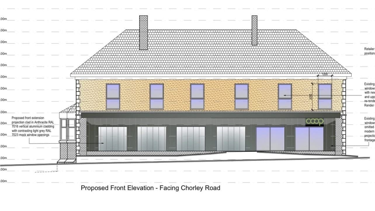 Plans for the new Coop store at the former La Scala restaurant in Wingates