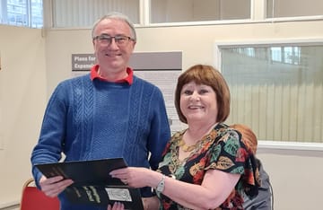 Park ranger Stephen Gilmore with Westhoughton town mayor Gillian Wroe