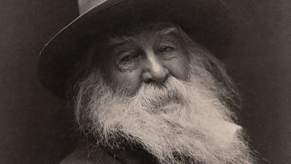 Celebrated American poet Walt Whitman, in 1887 in New York, by photographer George C. Cox.